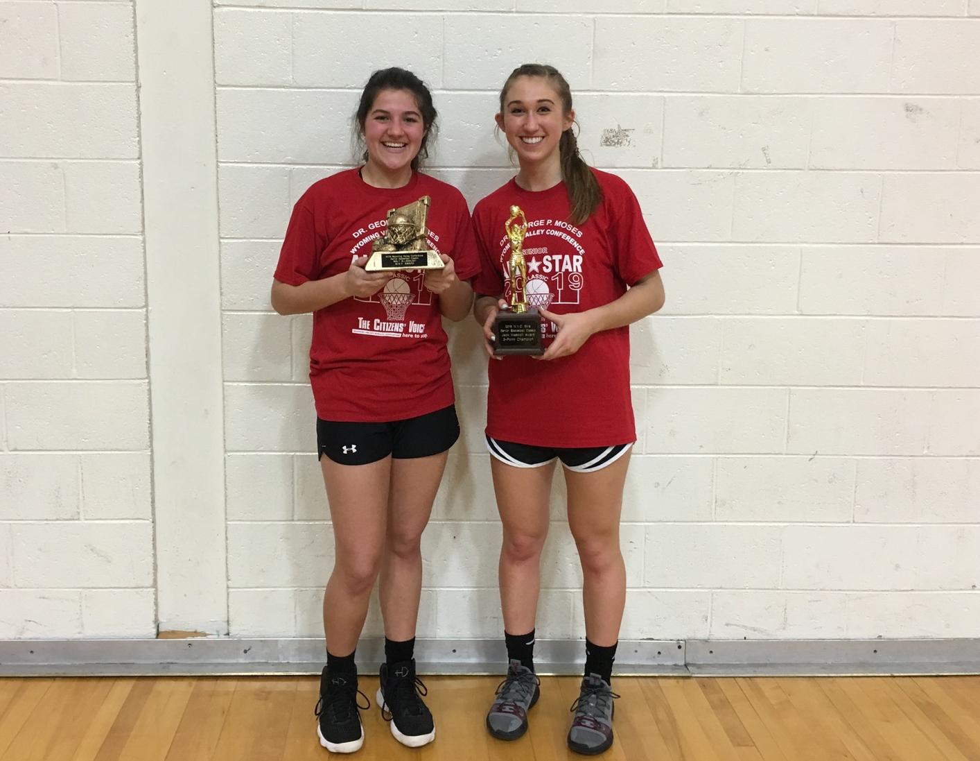 Tunkhannock's Abby Ritz (left) and Holy Redeemer's Julia Andrejko.