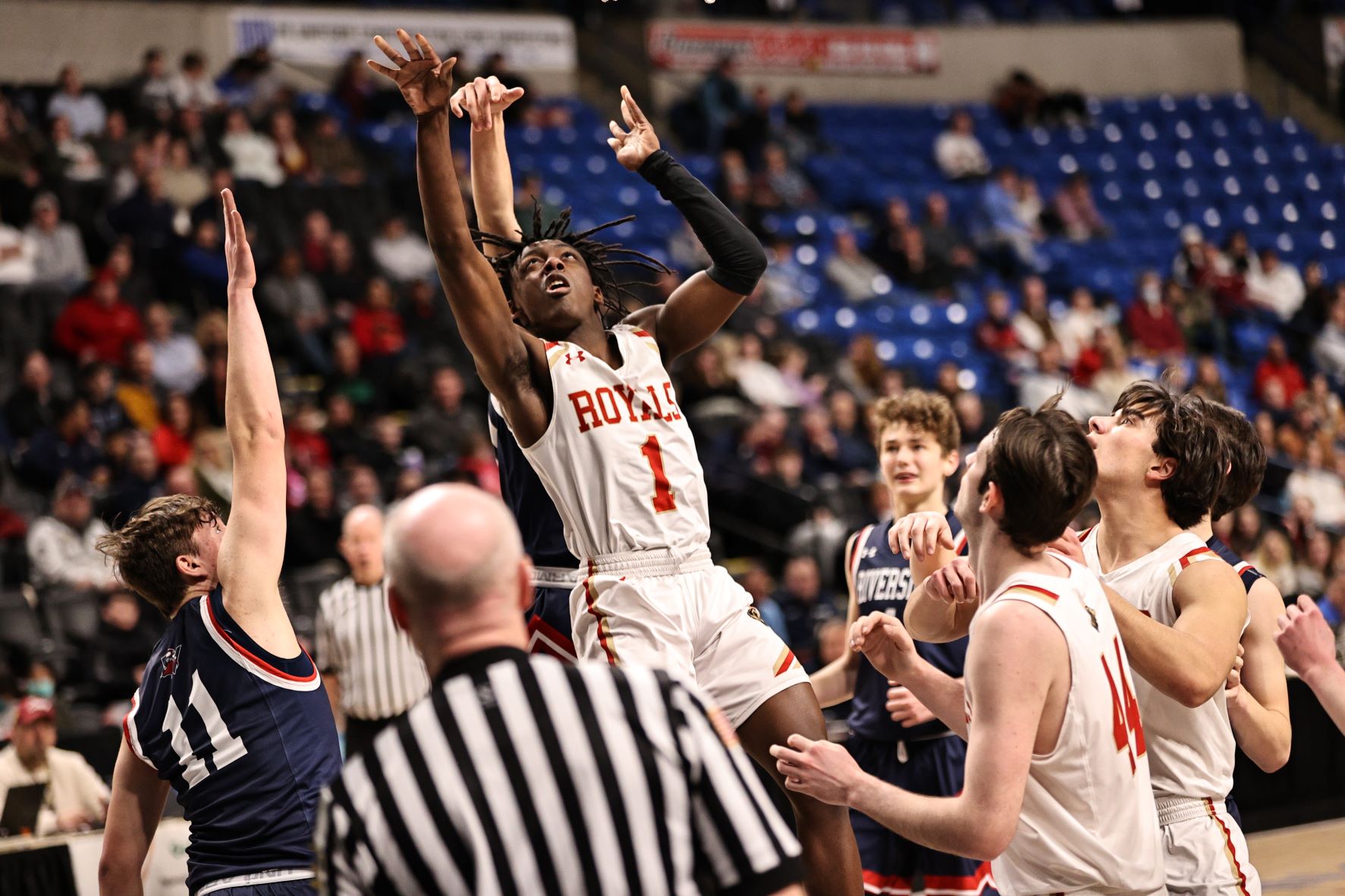 Zach Perta (1), Matt Prociak (44) and the rest of the Holy Redeemer Royals are headed to Bethlehem for Wednesday's state quarterfinals. (Tim Drewes Photo)